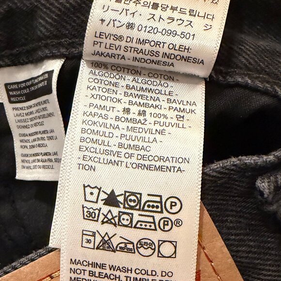 Levi's 94 Baggy Black Jeans Size 27 - Picture 5 of 5